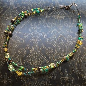Delicate green beaded necklace
